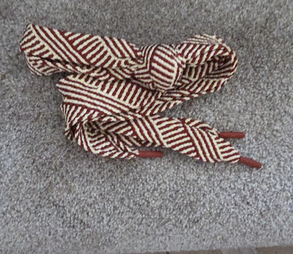 Red and White Patterned Shoelaces